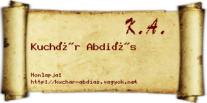 Kuchár Abdiás névjegykártya